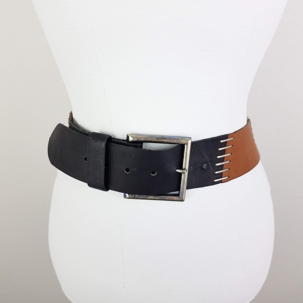 Vintage | Belt Brown White Black Staples